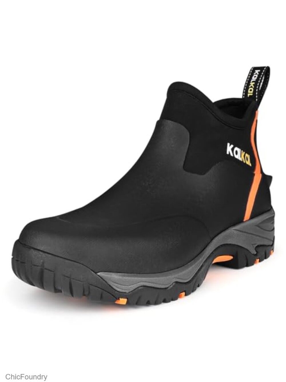 Men's Waterproof Neoprene Rubber Ankle Rain Boots Insulated Work Mud Boots